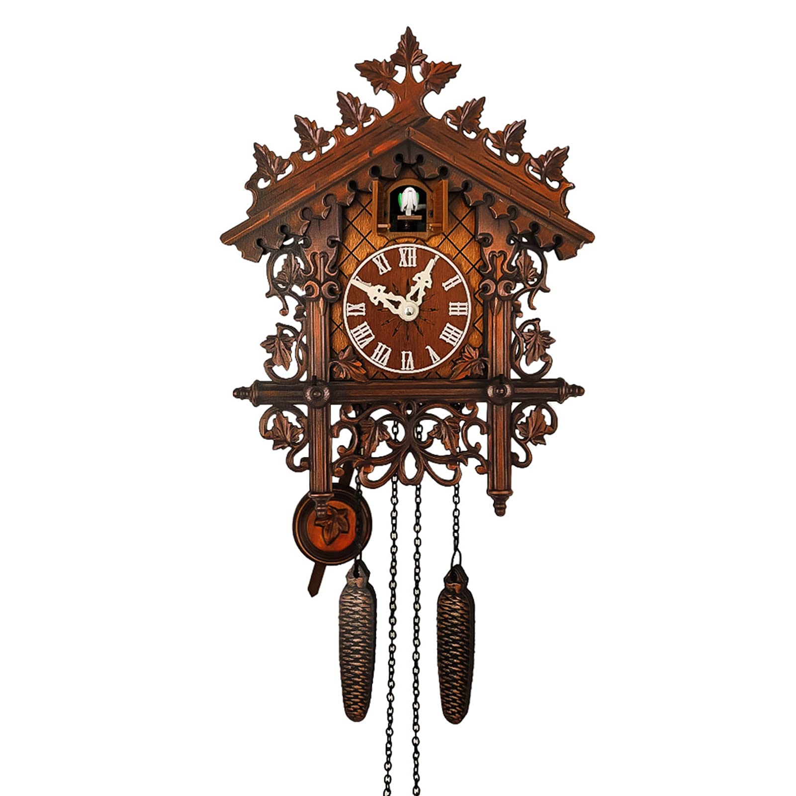 Vintage Wooden Cuckoo Wall Clock - Handcrafted Classic Home Decor for Living Room, Bedroom, Office & Hotel | Perfect for Farmhouse, Rustic & Traditional Interior Design Styles