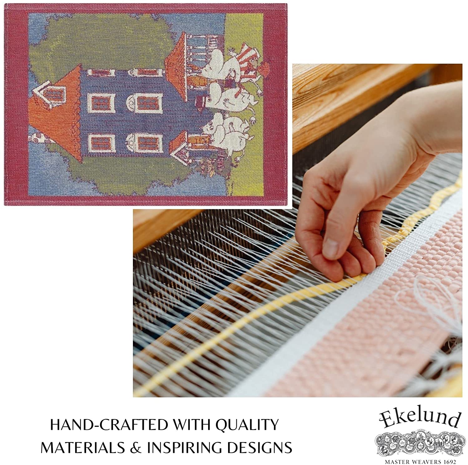 Ekelund Moomin House Large Tea Towel - Premium Cotton Kitchen Towel for Drying Dishes, Decor & Gift Ideas