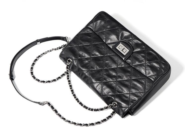 Stylish Designer Women's Black Leather Tote Handbag - Fashionable Work Bag & Everyday Purse for Office, Travel & Shopping