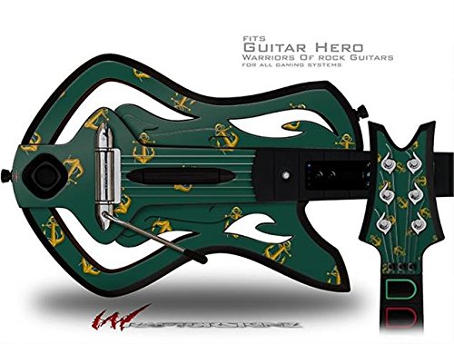 Anchors Away Hunter Green Decal Skin for Warriors of Rock Guitar Hero Guitar - Protective Vinyl Sticker for Gaming Accessories (Guitar Not Included) - Perfect for Gamers and Music Enthusiasts