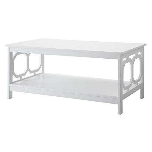 Pemberly Row White Coffee Table - Modern Living Room Furniture for Small Spaces, Home Decor & Entertainment Areas