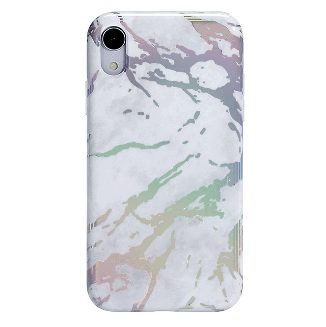Holo White Marble iPhone Case - Premium Protective Cover for iPhone [Model] | Shatterproof & Scratch-Resistant | Perfect for Everyday Use, Travel & Gifting