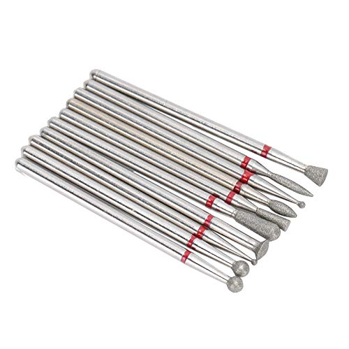 Professional Nail Drill Burr Grinder Set - 10Pcs Multifunction Carborundum Nail Drill Bits for Nail Removal & Pedicure - Interchangeable & Durable for Salon & Home Use