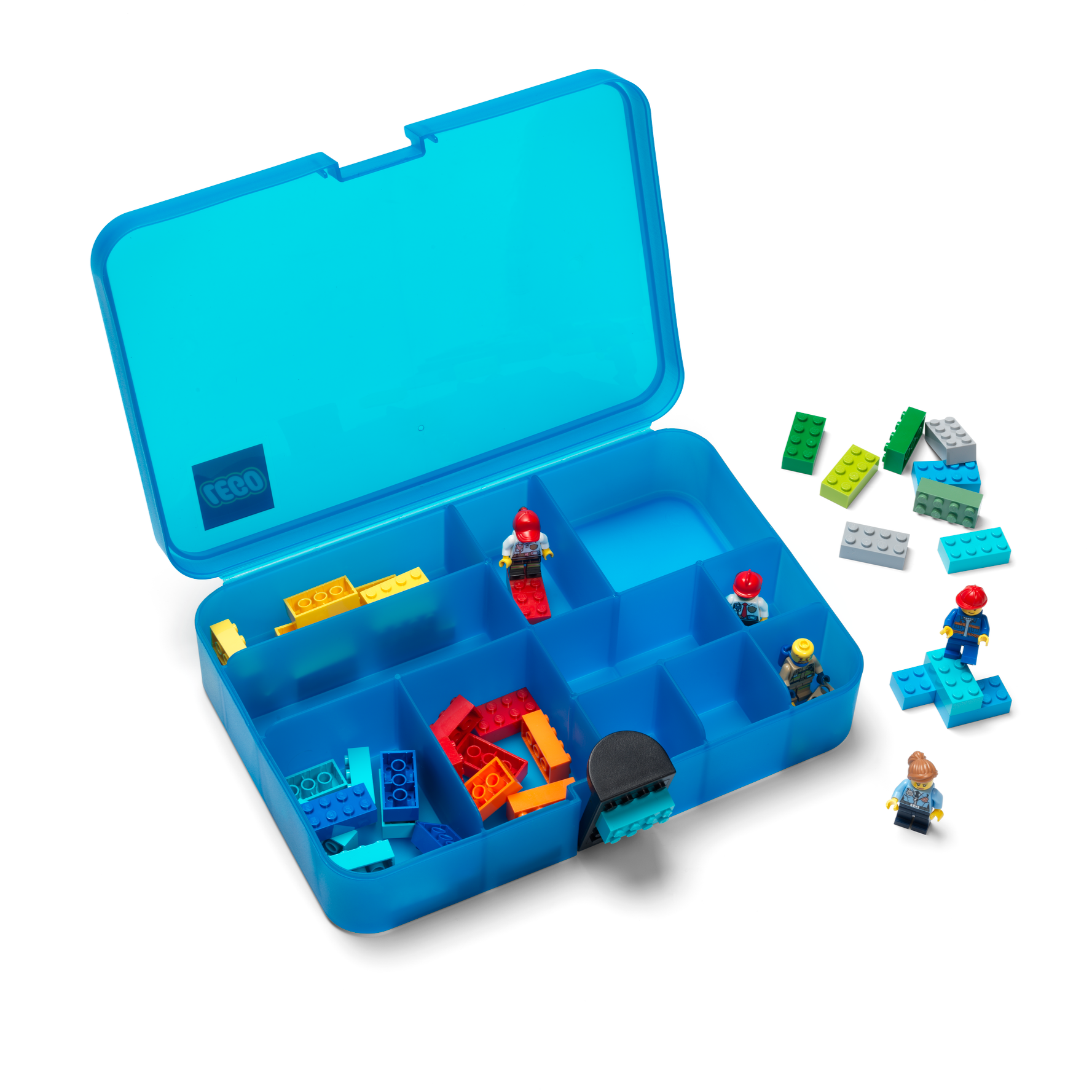 Lego Sorting Case To Go - Transparent Blue Storage Organizer for Travel & Home Organization | Perfect for Kids & Adults