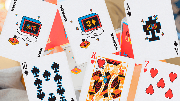 Game Over Playing Cards - Premium Red Deck for Poker, Magic Tricks & Card Games | Perfect for Parties, Travel & Family Game Nights