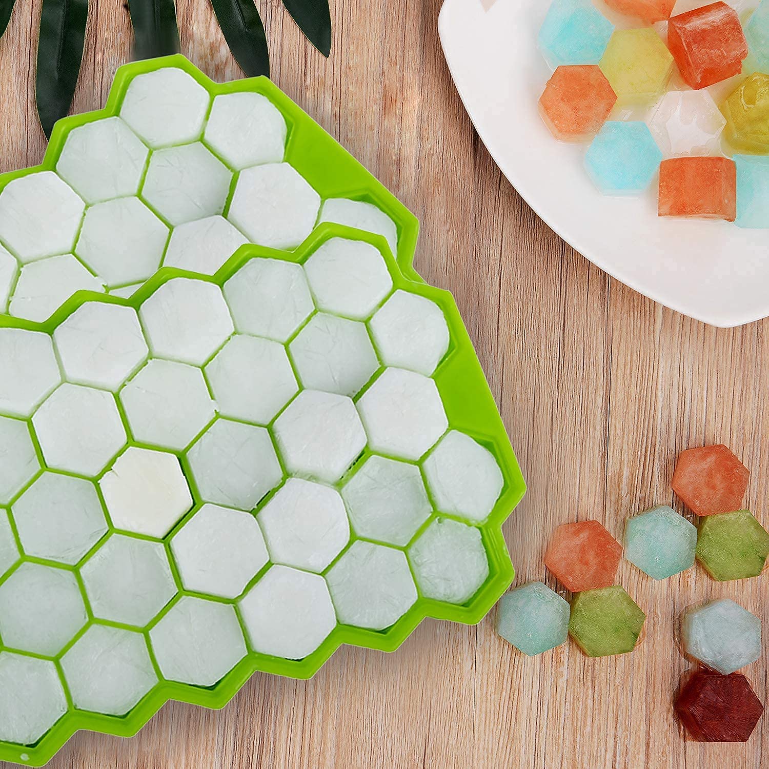 Premium Silicone Honeycomb Ice Cube Tray - 37 Cavity Reusable Freezer Mold for Cocktails, Chilled Drinks & Chocolate Making | Flexible BPA-Free Ice Cube Maker for Home Bars, Parties & Baking (Multi-Color)