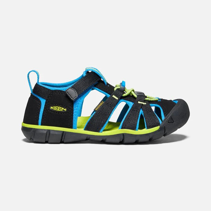 Keen Seacamp II CNX Kids' Sandals - Black/Brilliant Blue | Waterproof & Comfortable Beach Shoes for Boys & Girls | Perfect for Swimming, Hiking & Outdoor Adventures