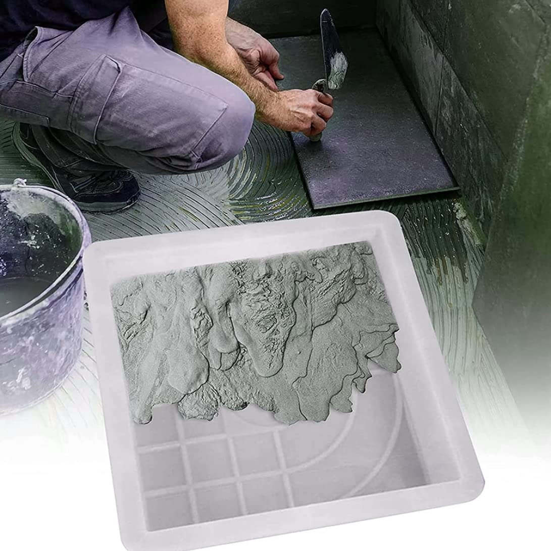 Lotus Shaped Square Paving Mould - Reusable Concrete Cement Mold for Garden Stepping Stones, Walkway & Wall Pavement - Perfect for DIY Pathways, Patios and Landscape Design Projects
