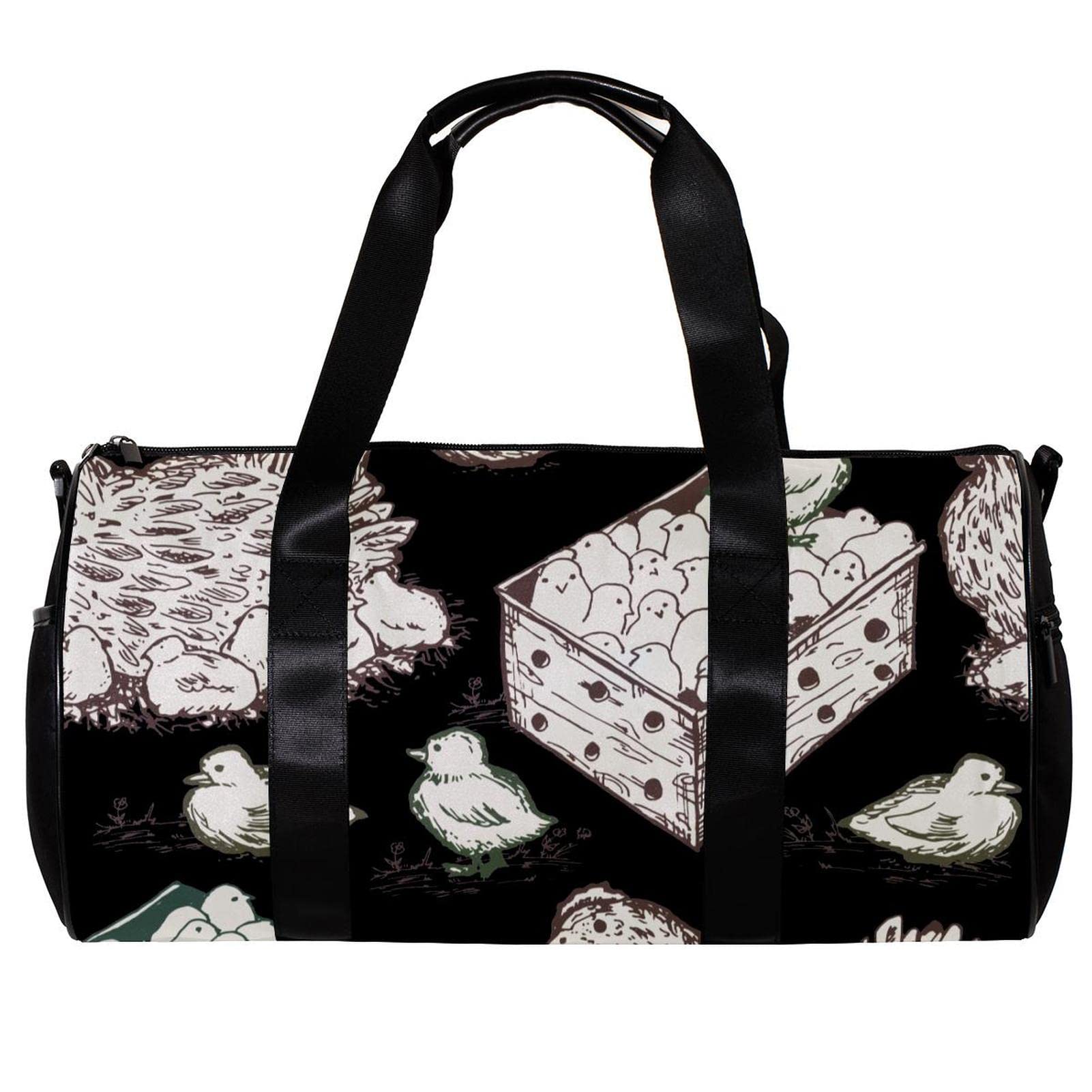 Gym Duffle Bag for Men & Women - Waterproof Overnight Weekender Travel Bag with Hen Egg Pattern - Perfect for Gym, Workout, Travel & Carry-On Luggage