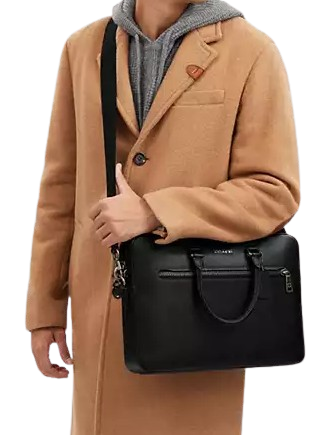 Coach Ethan Slim Briefcase for Men | Genuine Leather Business Bag | Professional Office Work & Travel Laptop Bag