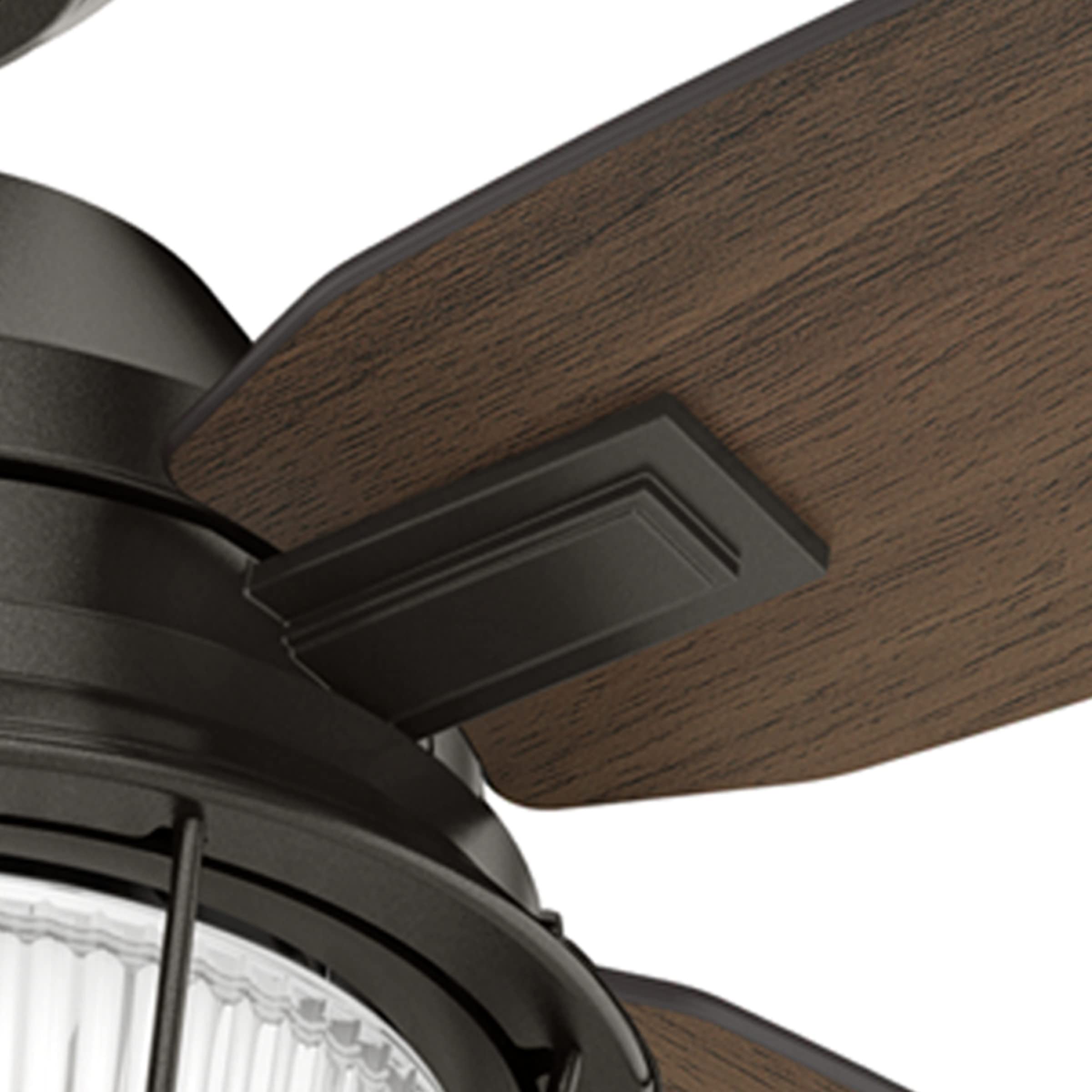 Hunter Fan Company 52 Inch Ocala Noble Bronze Indoor/Outdoor Ceiling Fan with LED Light Kit and Pull Chain - Perfect for Patio, Porch, Living Room, and Bedroom Cooling