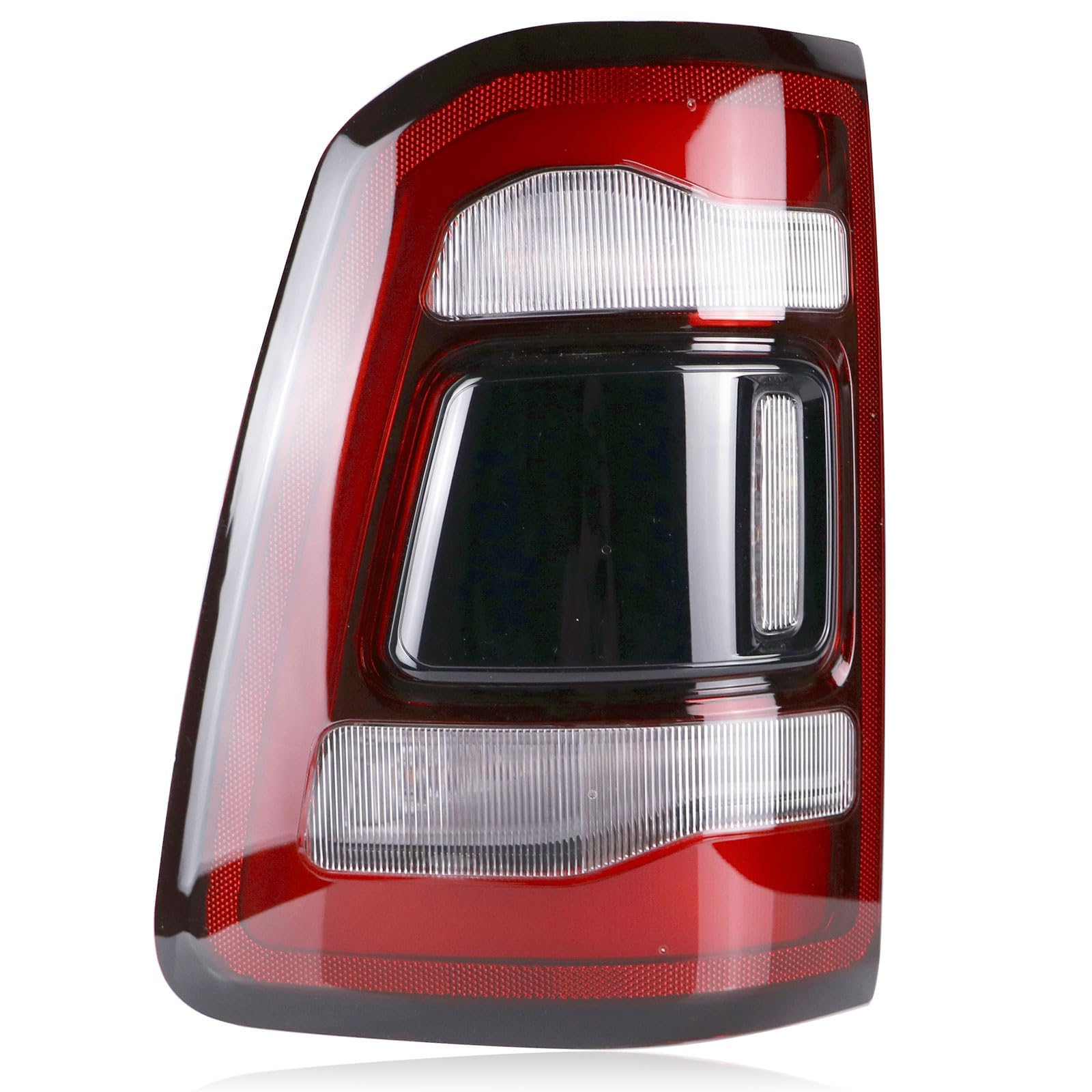 LED Tail Lights Assembly for Ram 1500 (2019-2022) - Driver Side, Black Smoke, No Blind Spot - Replacement for 55112993AB - Enhanced Visibility & Safety for Night Driving & Towing