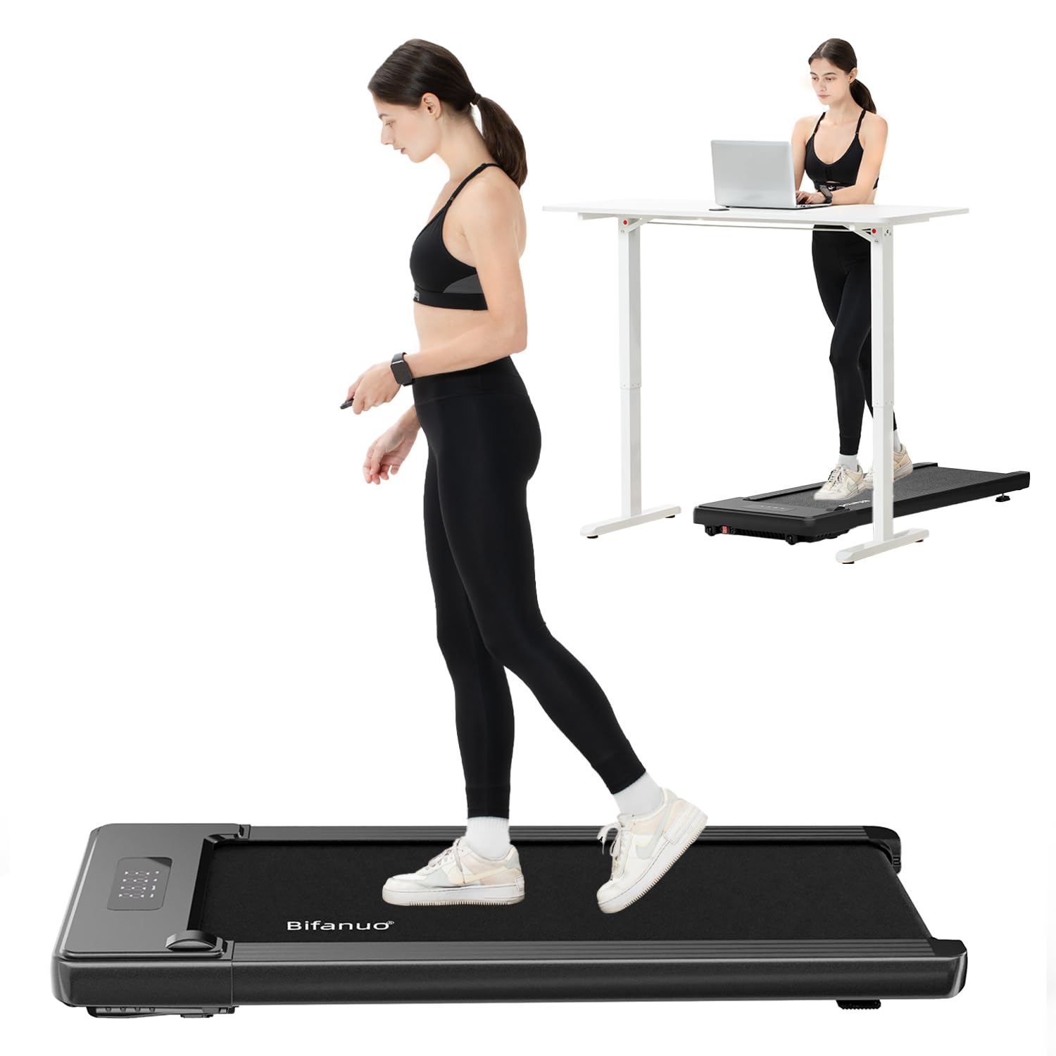 Under Desk Treadmill - Portable Walking Pad for Home & Office with Remote Control & LED Display | Compact Treadmill for Walking While Working, Home Gym & Small Space Fitness