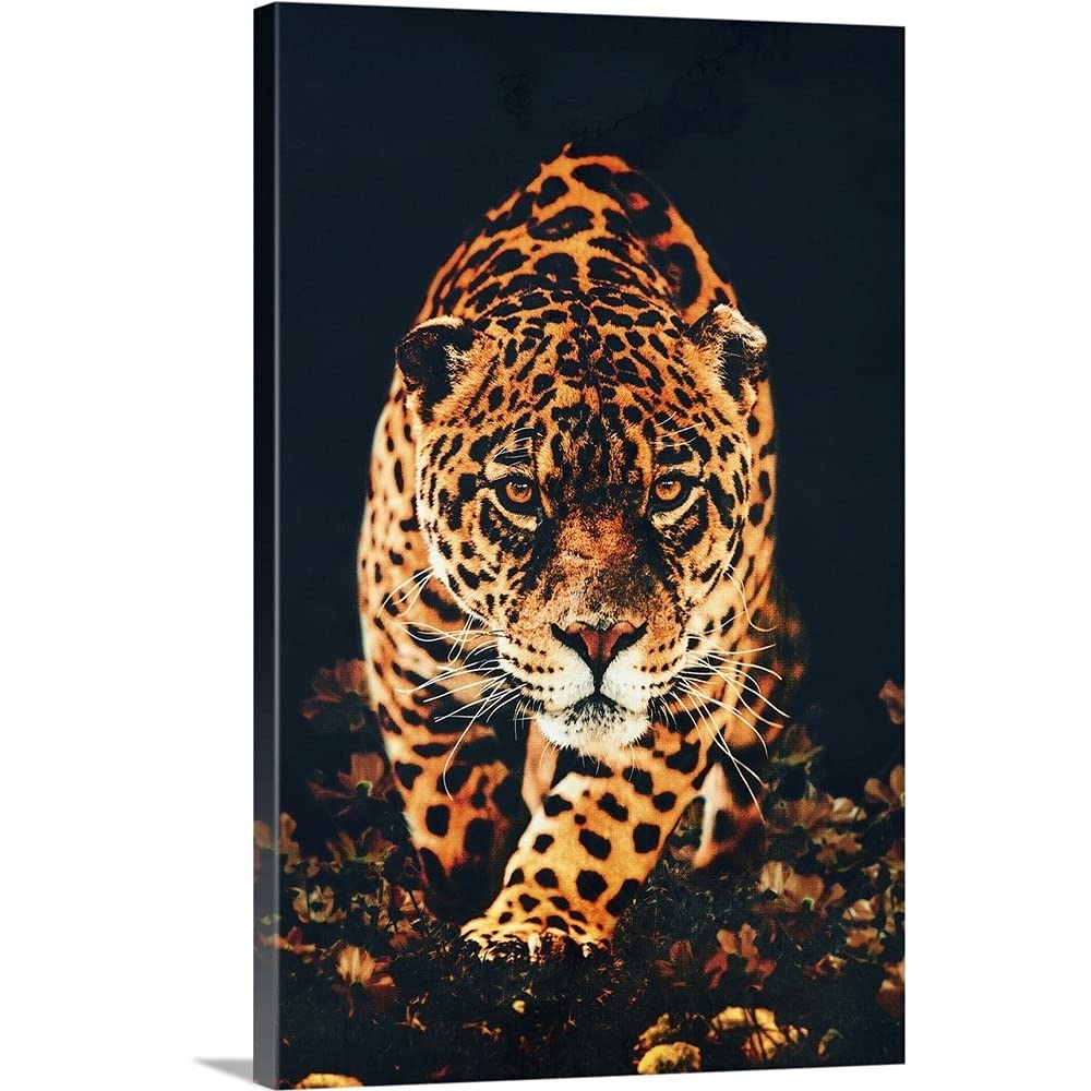 Leopard Canvas Wall Art Print - Modern Wildlife Home Decor for Living Room, Bedroom & Office | Stunning Leopard Artwork for Jungle & Safari Themed Spaces