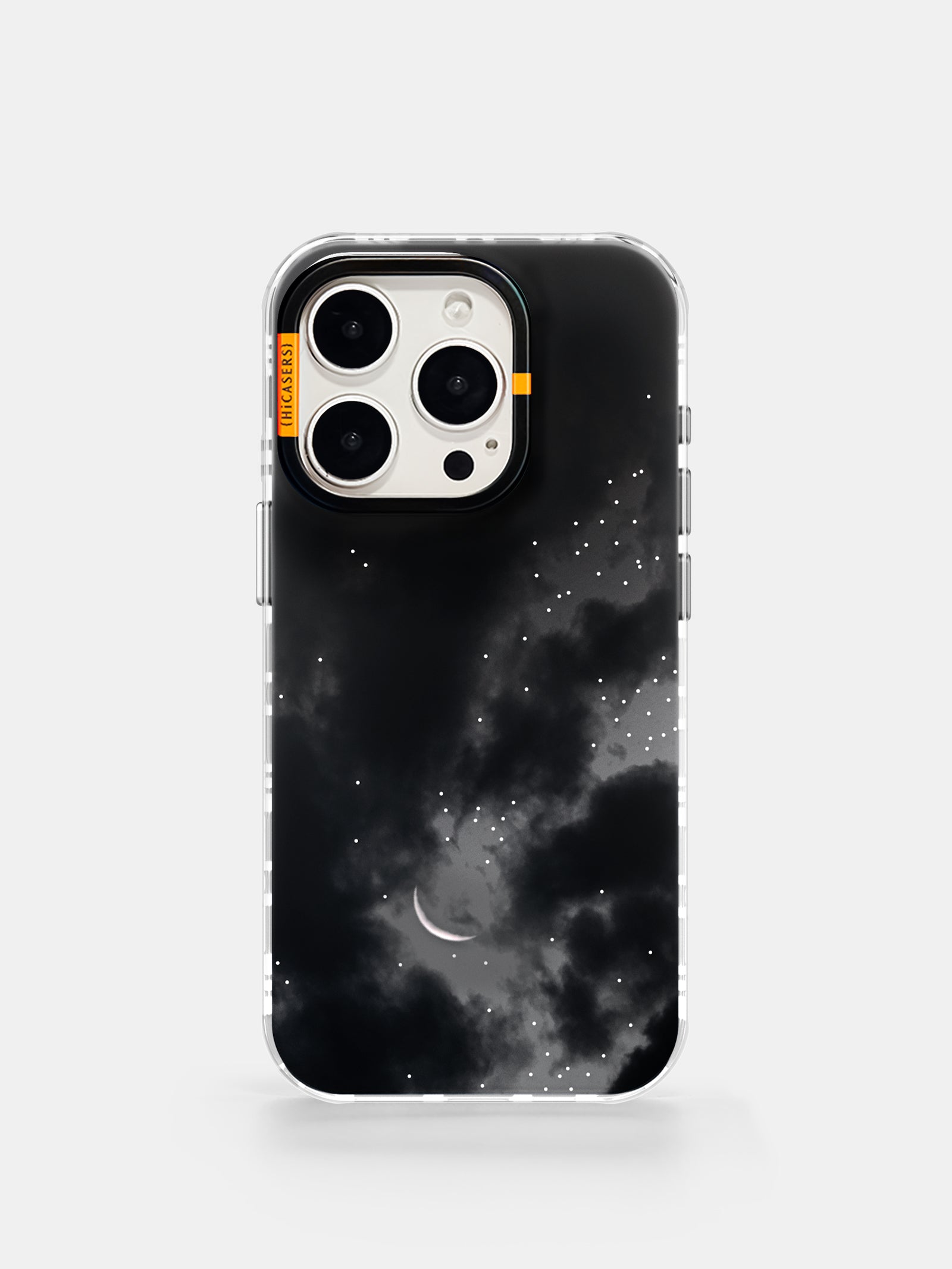 Black Crescent Moon Night Sky Mirror Phone Case - Stylish & Protective Cover for iPhone & Samsung (Perfect for Stargazing & Nighttime Adventures)