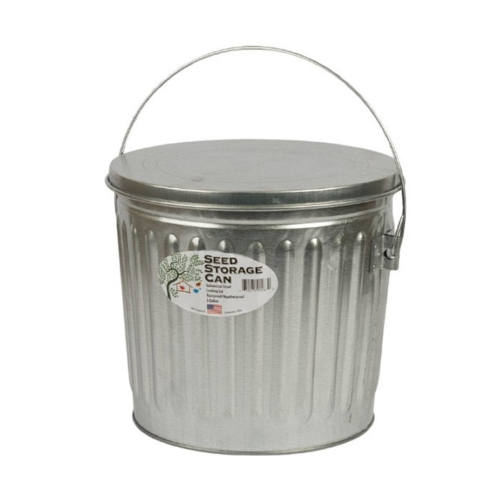 5 Gallon Galvanized Steel Can with Airtight Lid - Heavy Duty Storage Container for Water, Food, Grains & DIY Projects - Perfect for Home, Garage, Camping & Emergency Preparedness