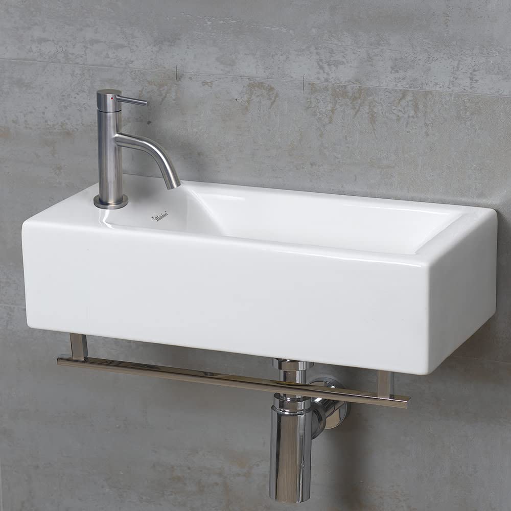 Waterhaus Solid Stainless Steel Single Lever Small Lavatory Faucet - Compact Bathroom Sink Faucet for Powder Room, Guest Bath & Small Spaces