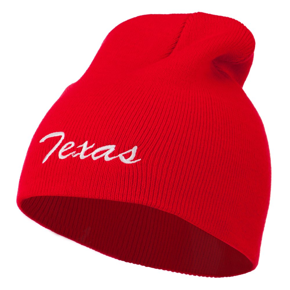 Texas Embroidered Short Beanie for Men & Women - Stylish Winter Hat with Custom Embroidery - Perfect for Outdoor Activities, Sports & Casual Wear - e4Hats.com