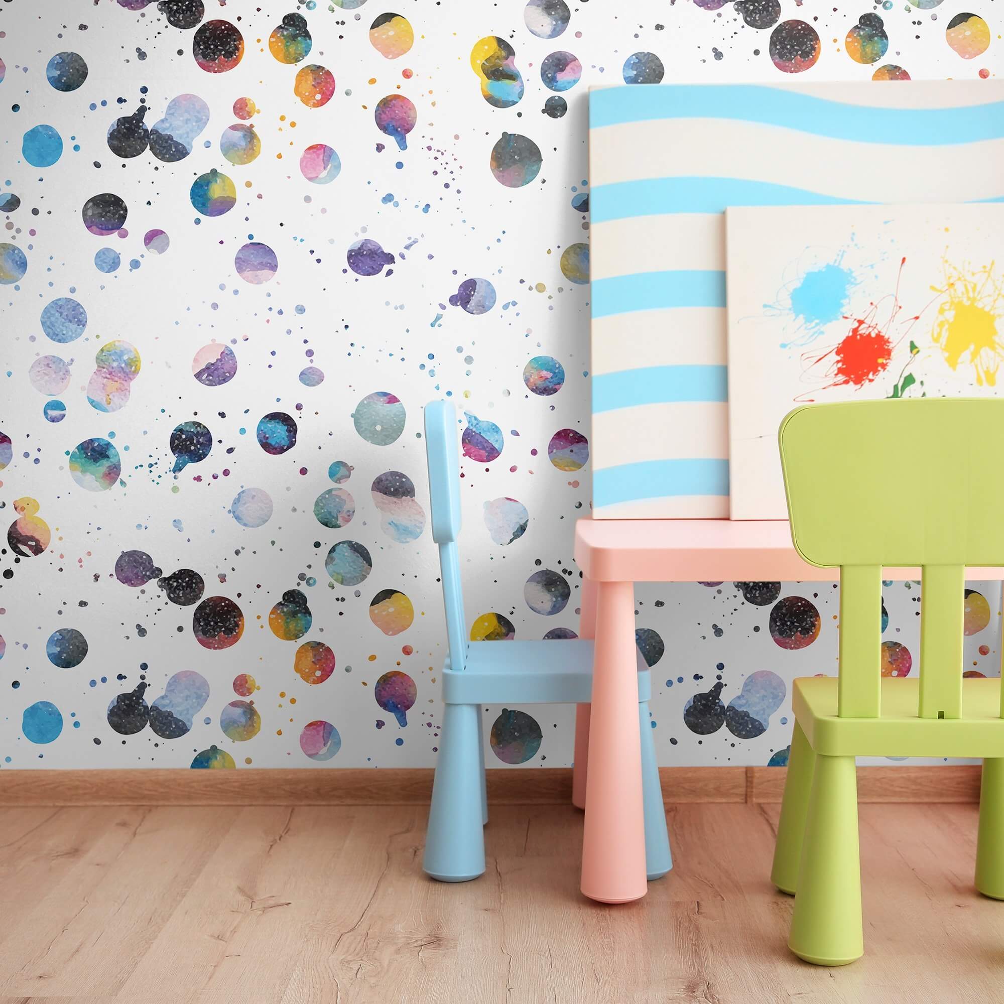 White Abstract Peel and Stick Removable Wallpaper for Kids - Self-Adhesive Nursery Decor - Perfect for Bedrooms, Playrooms & DIY Home Decor Projects