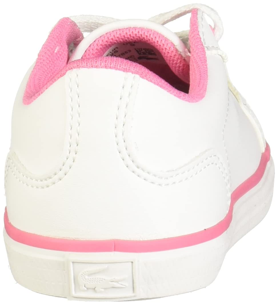 Lacoste Kids' Lerond Sneakers - Comfortable & Stylish White Leather Shoes for Boys & Girls | Perfect for School, Play & Casual Outings