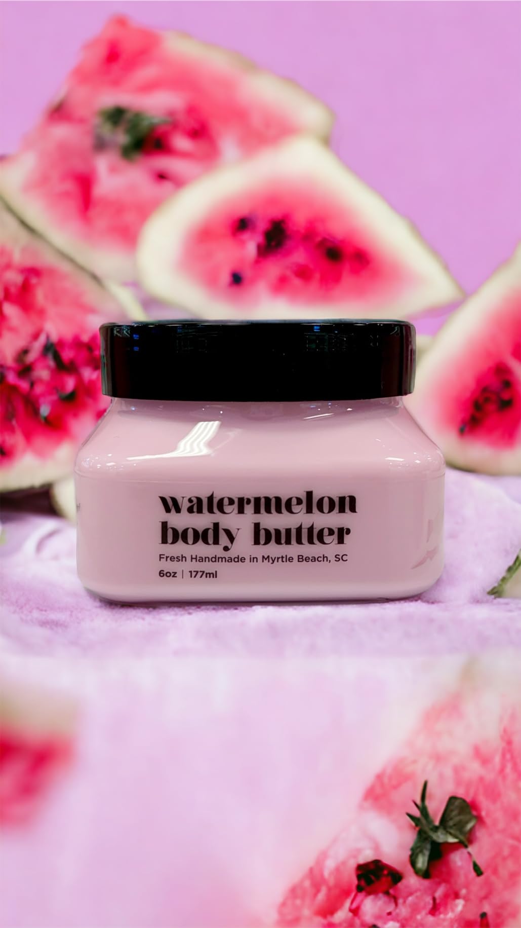 Organic Watermelon Splash Body Butter - 6 oz Hydrating Moisturizer for Dry Skin | Pack of 1 | Perfect for Summer Skincare & Post-Sun Care
