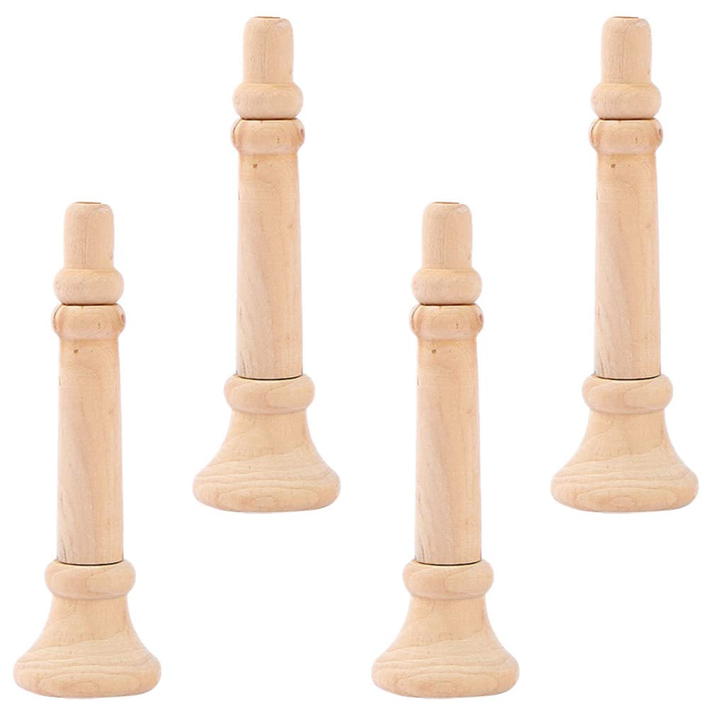 Toyvian 4Pcs Unfinished Wooden Musical Instrument Set - Montessori Woodwind DIY Painting Toys for Kids (12.5x3.5cm) - Perfect for Early Childhood Education & Creative Playtime