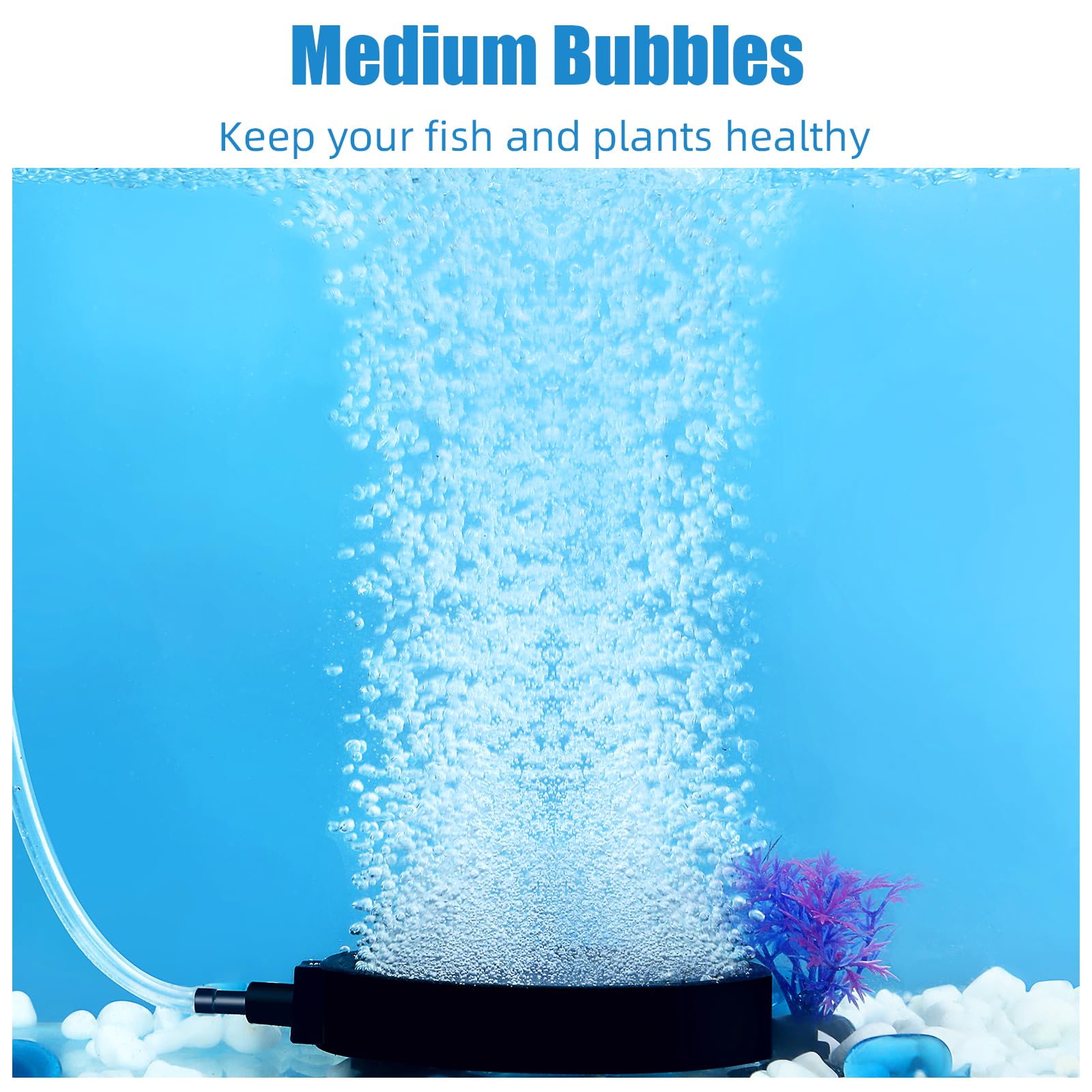 AQUANEAT 4 Inch Aquarium Air Stone Disc - High Oxygenation Bubble Diffuser for Fish Tanks, Hydroponics & Ponds | Air Pump Accessories for Clear Water & Healthy Fish | Perfect for Home Aquariums & Outdoor Ponds