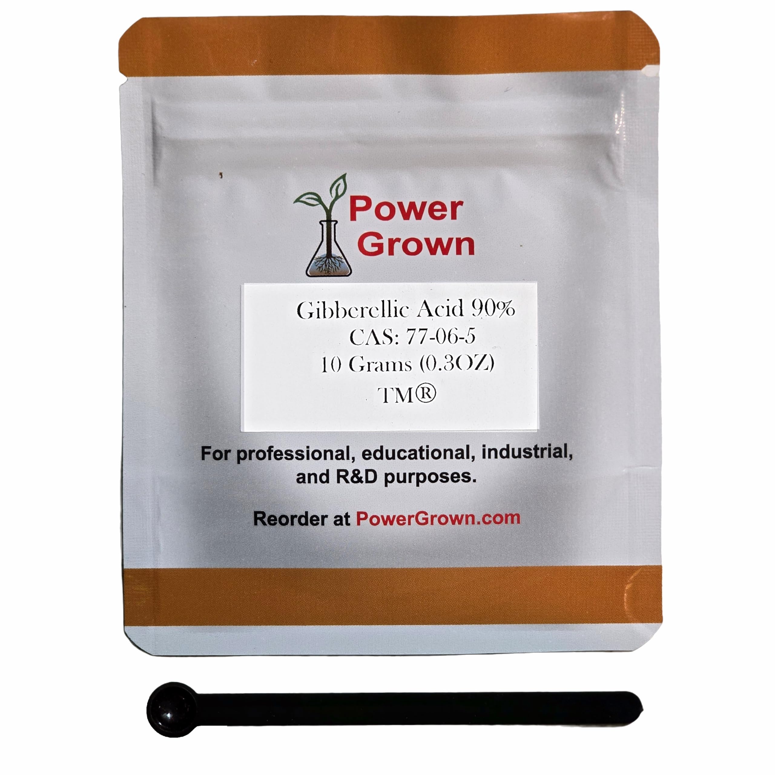 Gibberellic Acid GA3 90% 10g Plant Growth Hormone Kit with Measuring Scoop, Calculation Tables & Instructions - Ideal for Hydroponics, Gardening & Plant Propagation - Packaged by Power Grown