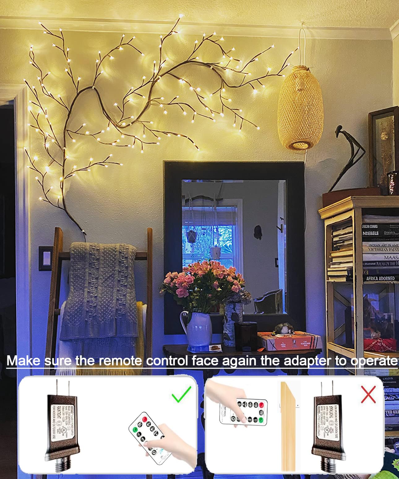 Enchanted Willow Vine Lights with Remote - 144 LED Fairy Lights for Christmas, Room, Bedroom & Living Room Decor - 8 Lighting Modes Artificial Plant Branches for DIY Home Decoration | Perfect for Weddings, Parties & Holiday Decorations