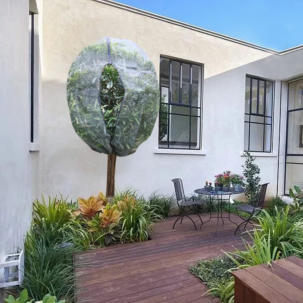 **Garden Plant Cover Netting Bags with Zipper - 72x76 Inch Large Plant Protection Mesh Net for Fruit Trees, Flowers & Vegetables - Durable Black Garden Netting (2-Pack) - Perfect for Pest Control, Frost Protection & Bird Prevention**