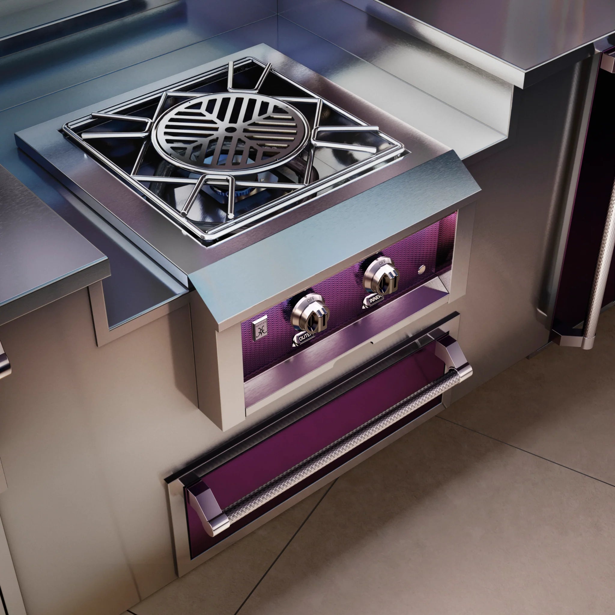 Hestan AGPB24 24-Inch Built-In Power Burner - High Performance Gas Cooktop for Professional Kitchens & Home Chefs