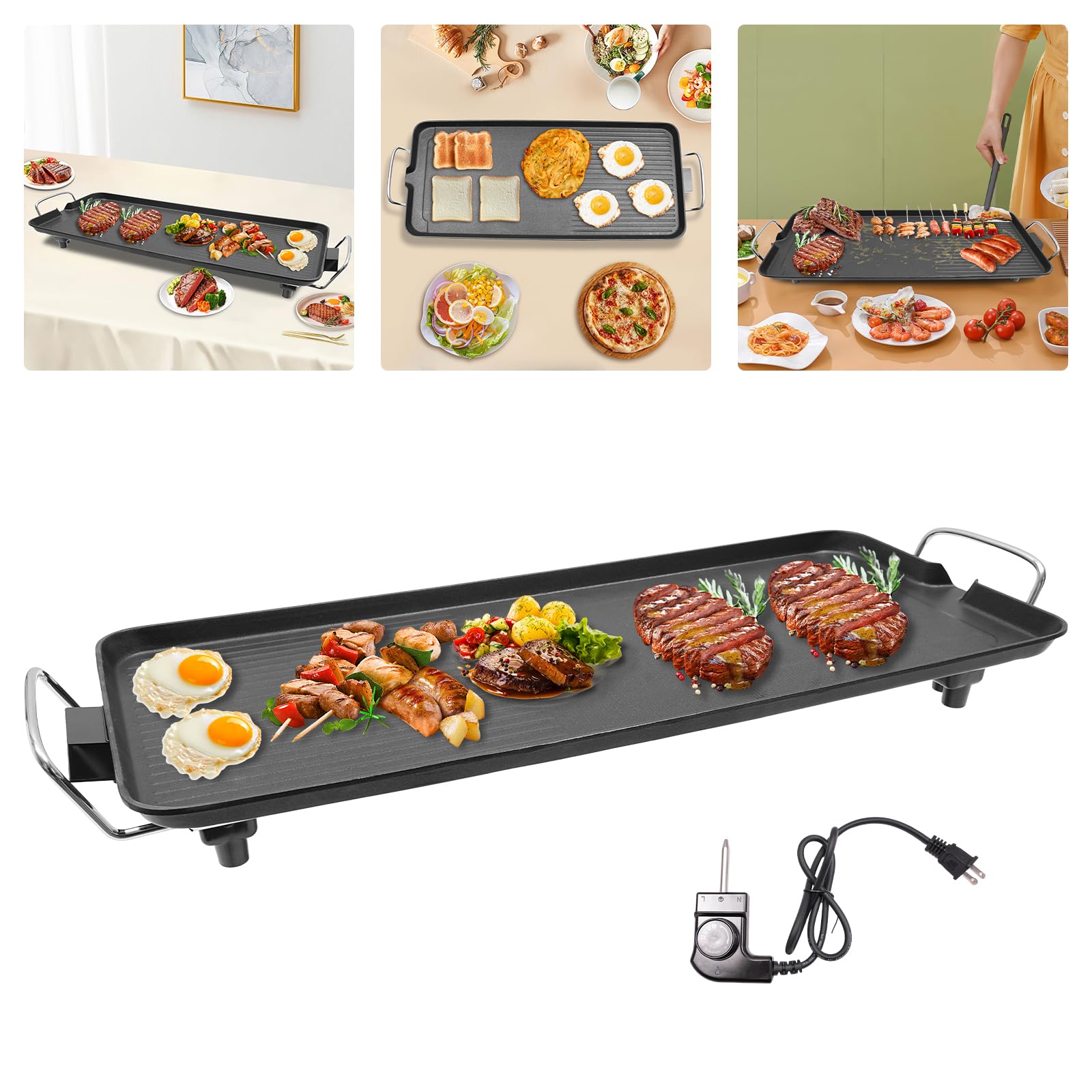 1500W Electric Griddle Nonstick Grill - 27