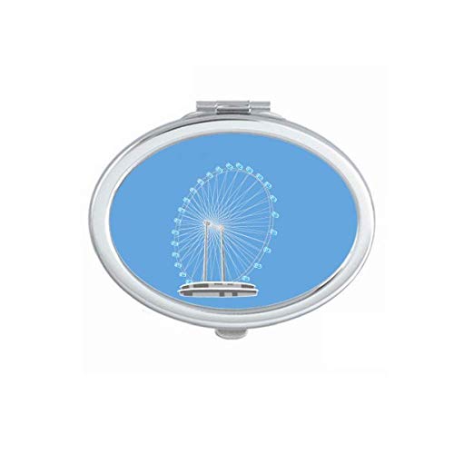 DIYthinker Singapore Ferris Wheel Art Deco Fashion Mirror - Portable Folding Double-Sided Makeup Mirror with Stand (Perfect for Travel, Home Vanity & Gift Giving)