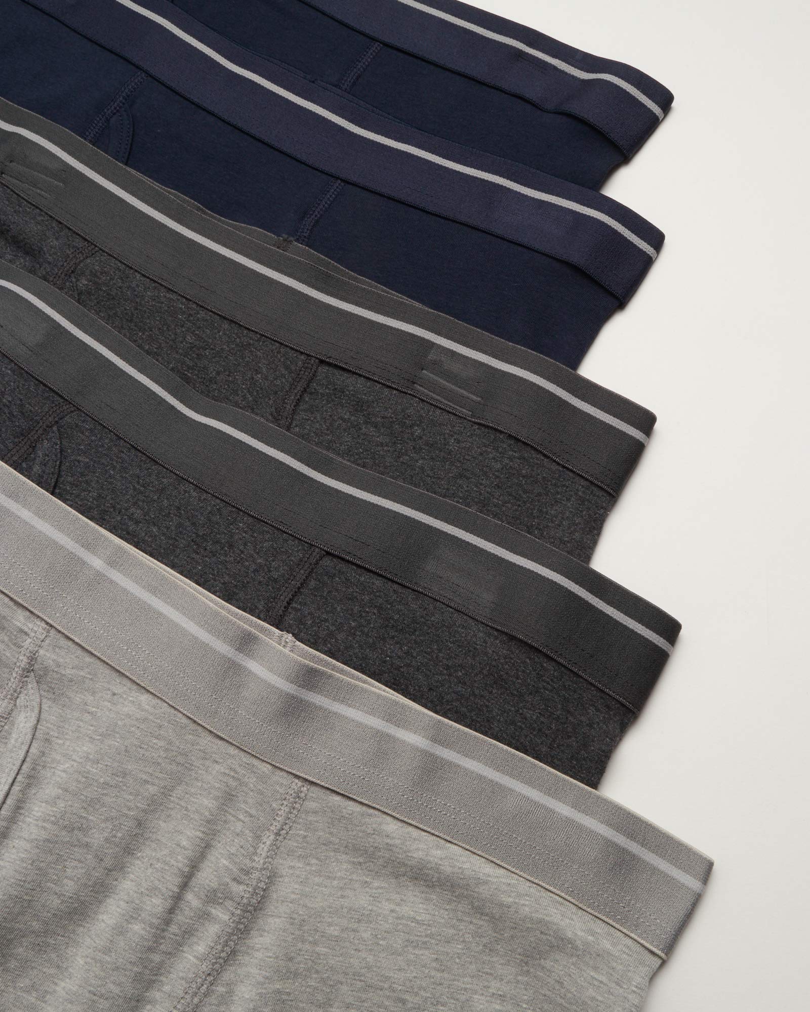 Members Mark Stretch Boxer Briefs for Men - 5 Pack (Large, Charcoal/Navy/Grey) | Soft Breathable Underwear | Comfortable Daily Wear & Workout Underwear