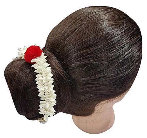 SIYAA Wedding Flower Hair Gajra Pins for Bun Decoration - Bridal Hair Accessories for Women (15g, Pack of 1) - Perfect for Indian Weddings, Mehendi & Sangeet Ceremonies