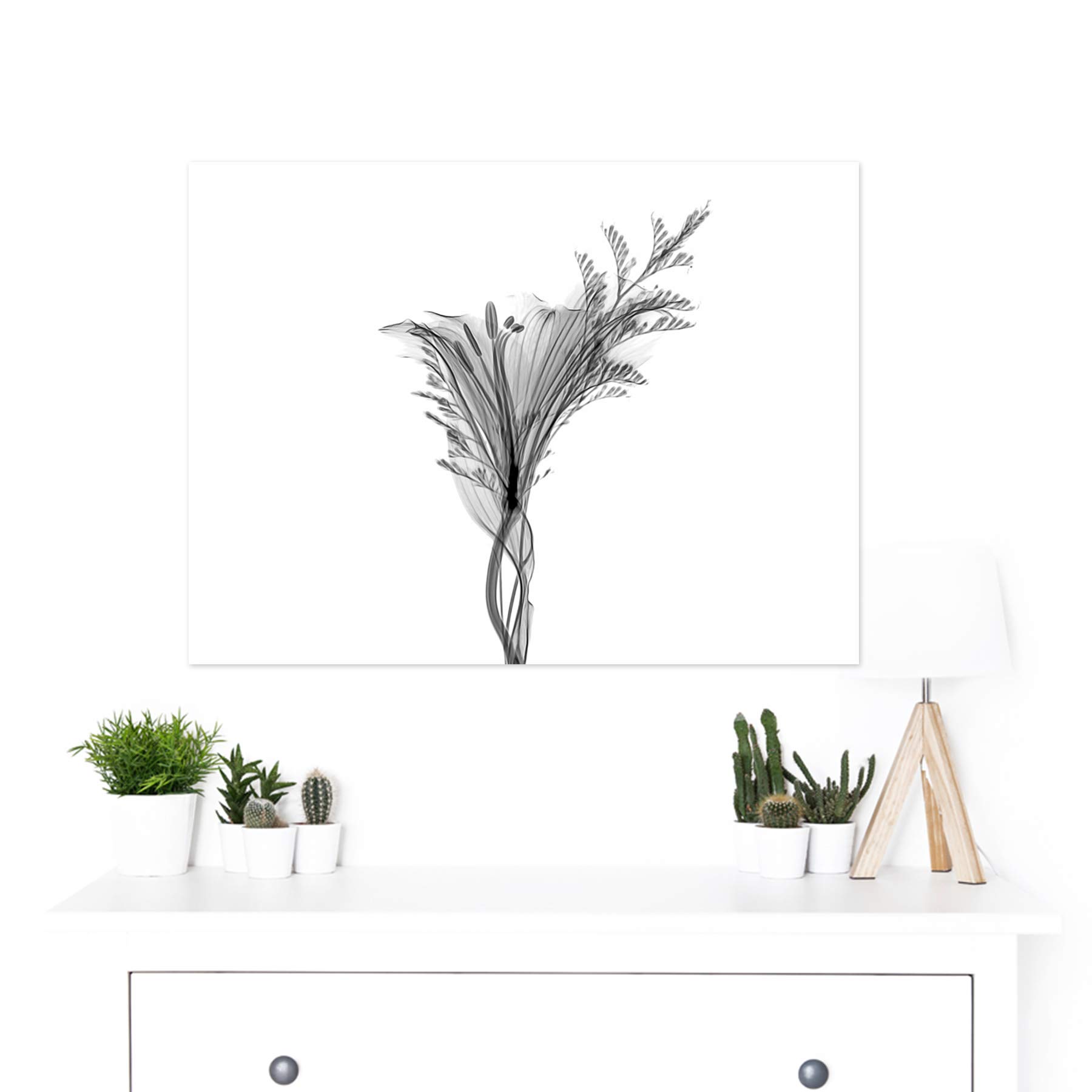Artery8 Schwartz NJIT Greyscale X-Ray Transparent Plant Wall Art Poster - 18x24 Inch Large Print on Thick Paper - Perfect for Home Decor, Office & Classroom Aesthetics