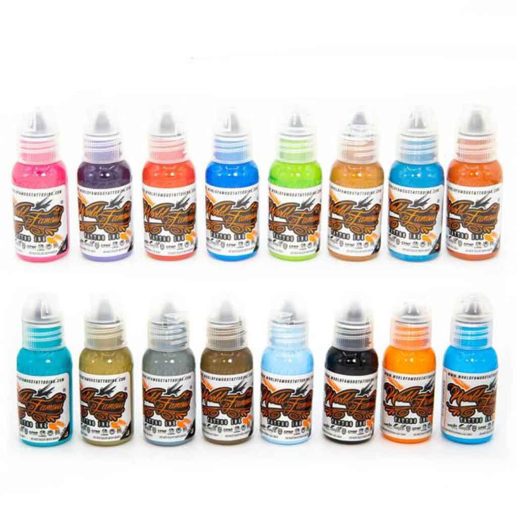 16 Color Set #2 - World Famous Ink 1 oz Bottles for Calligraphy, Art & Craft Projects - Perfect for Artists, Scrapbooking & DIY Decor