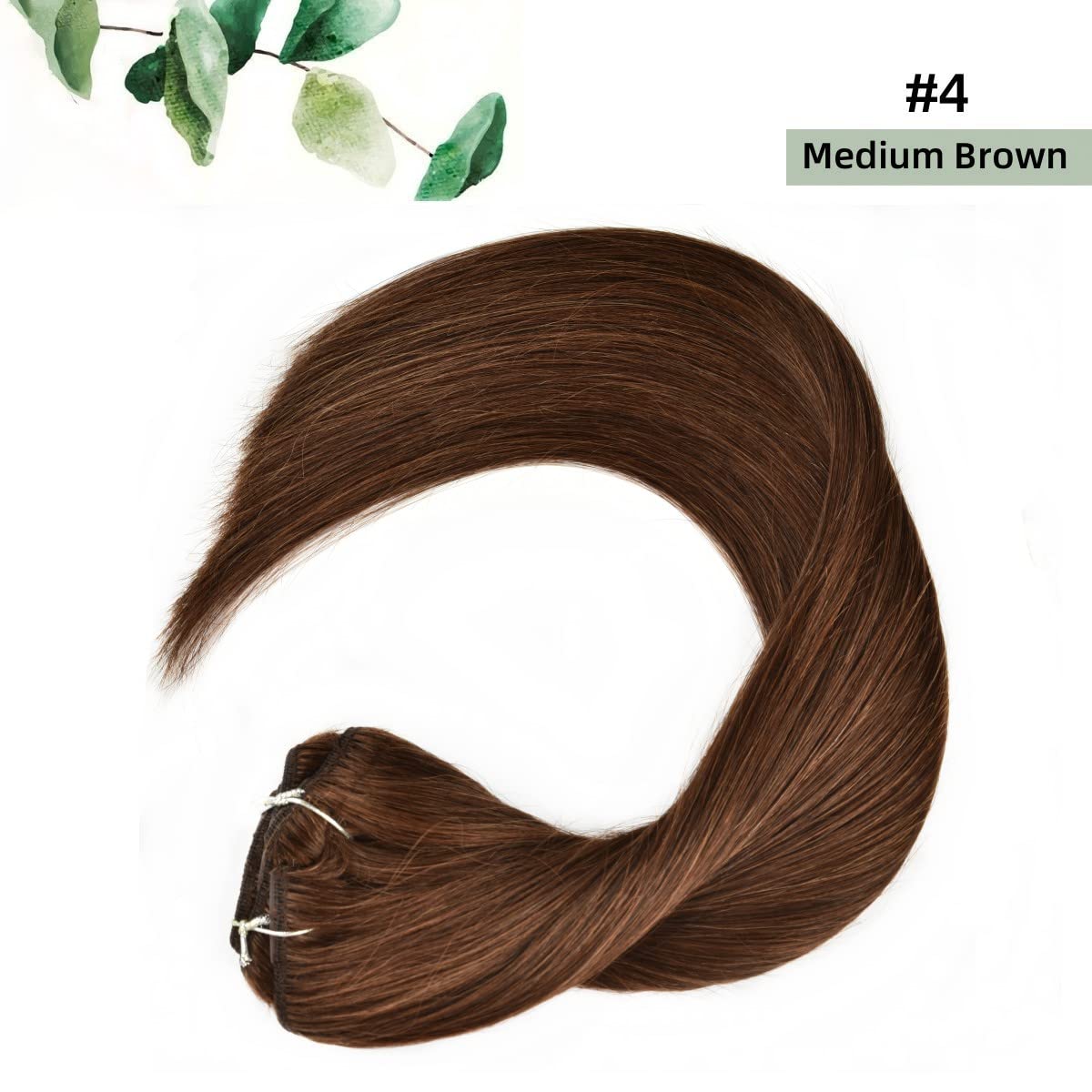 Clip in Hair Extensions 16 Inch - 7pcs 120g Real Human Remy Hair Extensions for Women, Straight Natural Hair Weft with Clips (#4 Brown) | Perfect for Volume Boost, Styling & Special Occasions