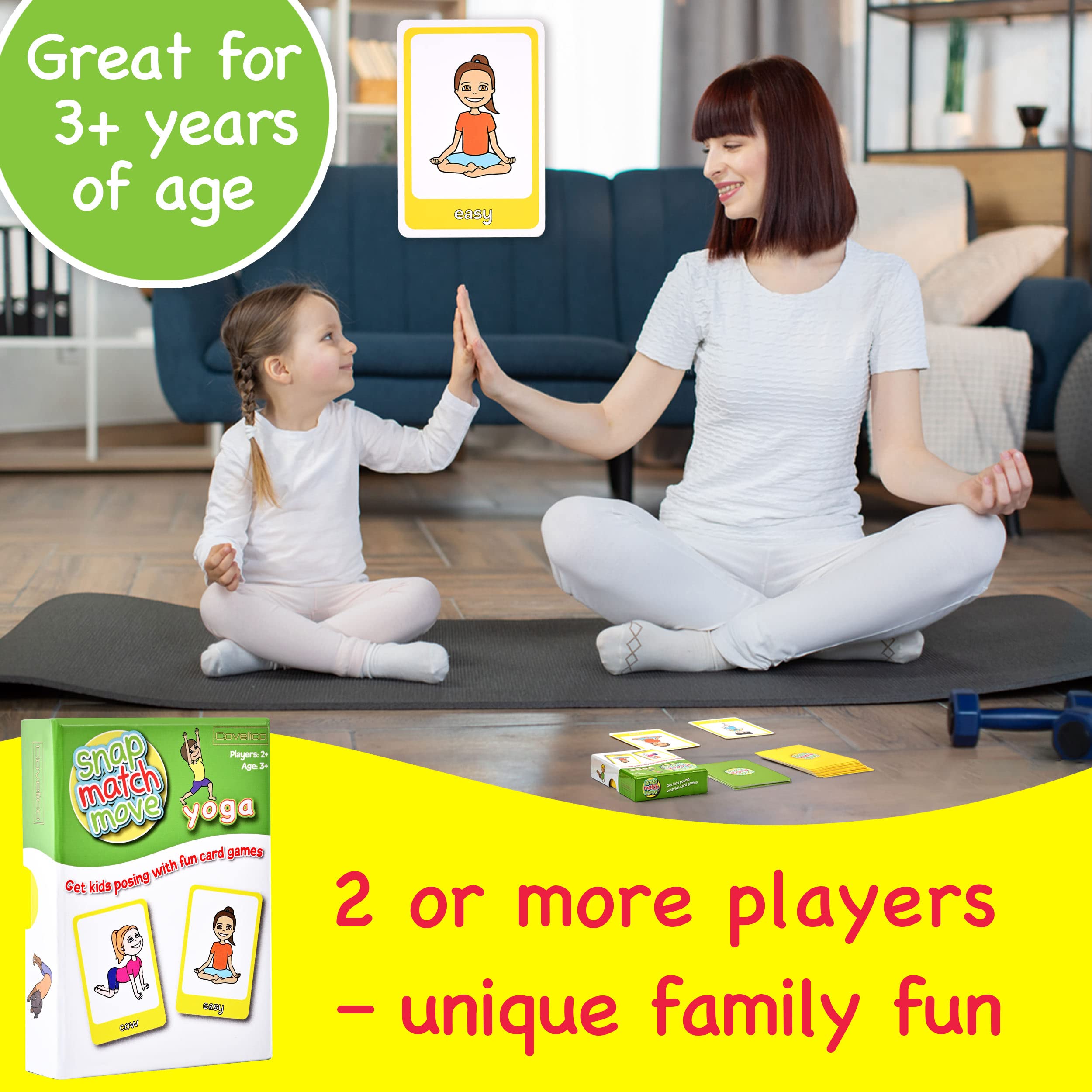 Kids Yoga Cards - Fun Yoga Pretzels & Games for Children | Memory, Snap, Go Fish Yoga Flash Cards | Yoga Props for Kids & Tweens | Perfect for Home, School & Yoga Classes