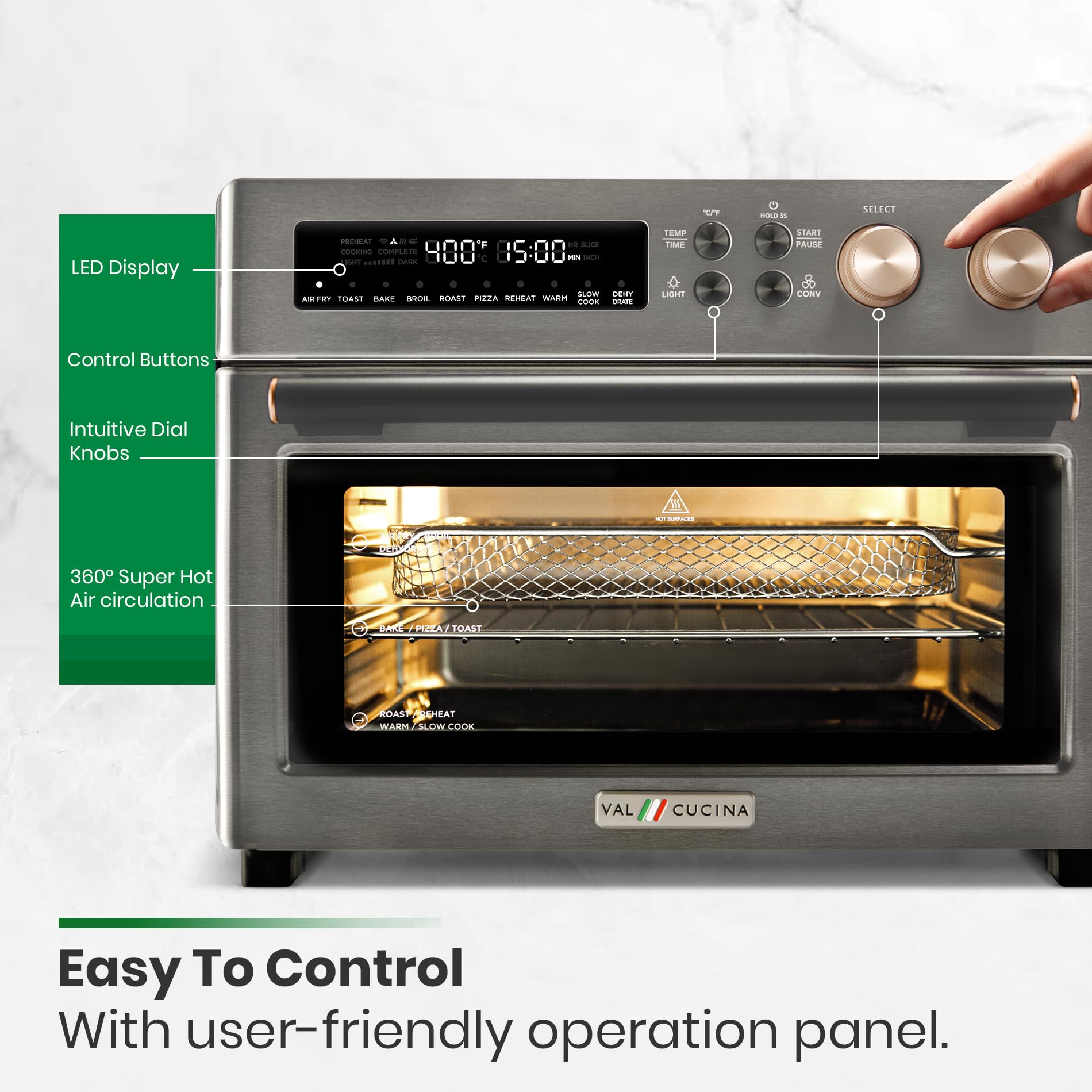 **10-in-1 Large Infrared Heating Air Fryer Toaster Oven – 6-Slice Countertop Convection Oven with Enamel Baking Pan & Recipe Book – Black Matte Stainless Steel – Perfect for Baking, Roasting & Healthy Cooking**