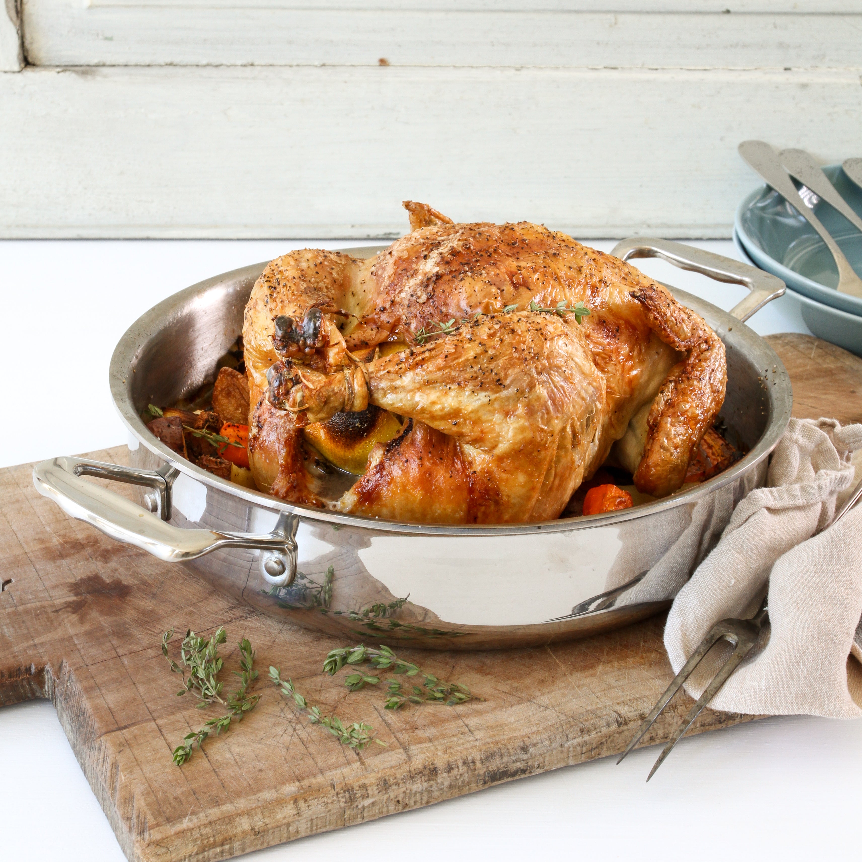 3-in-1 Stainless Steel Roasting Pan with Rack - Oven Safe Baking Dish for Turkey, Chicken, Beef - Perfect for Thanksgiving, Christmas & Holiday Cooking
