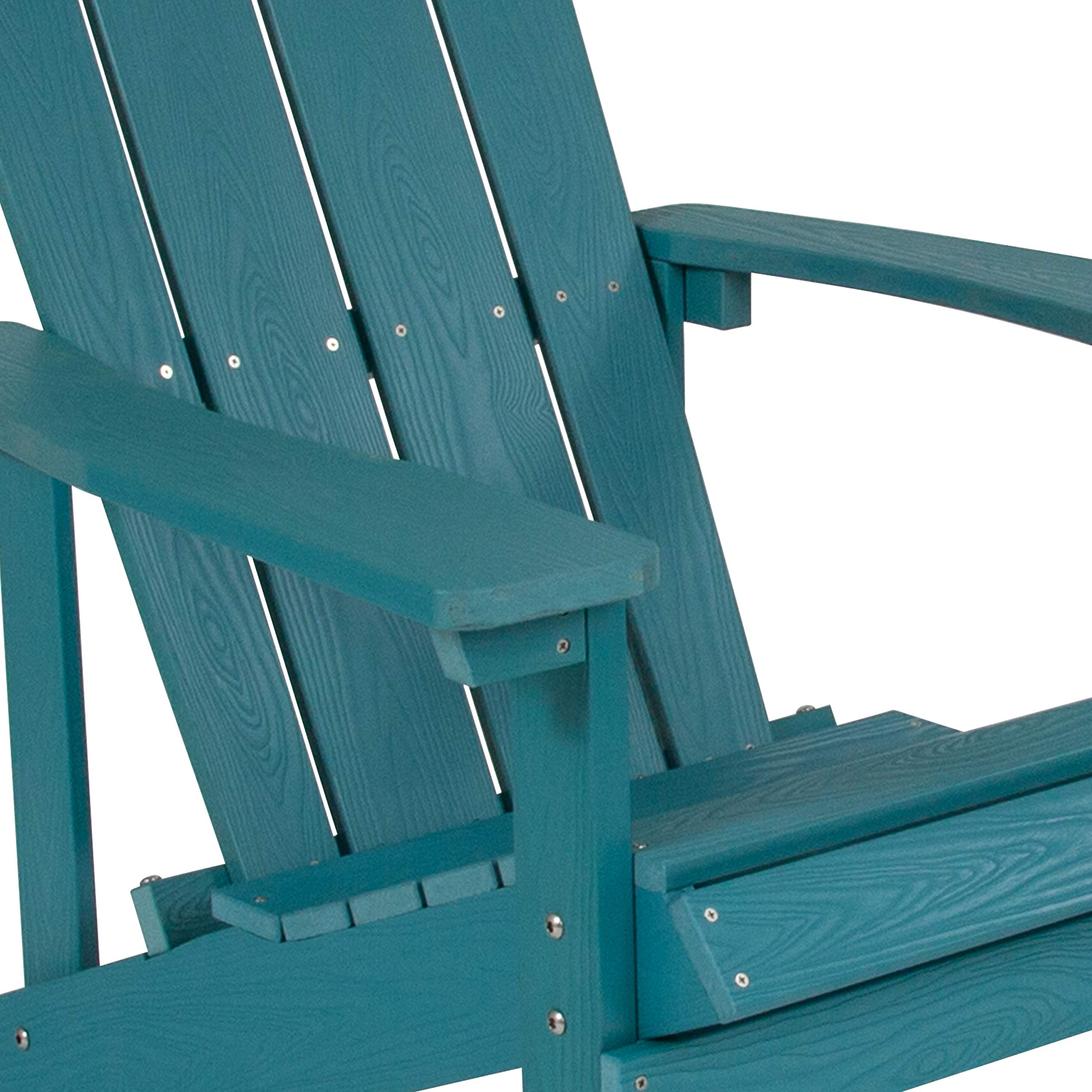 Flash Furniture Charlestown Commercial Grade Indoor/Outdoor Adirondack Chair - Weather Resistant Durable Poly Resin Deck & Patio Seating in Sea Foam Green | Perfect for Backyard, Poolside, Garden & Beach Relaxation