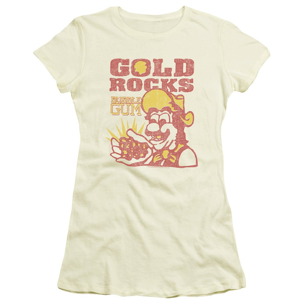 Trevco Dubble Bubble Gold Rocks Juniors' Sheer Fitted T-Shirt | Trendy Girls Graphic Tee | Perfect for Casual Wear, School, and Parties
