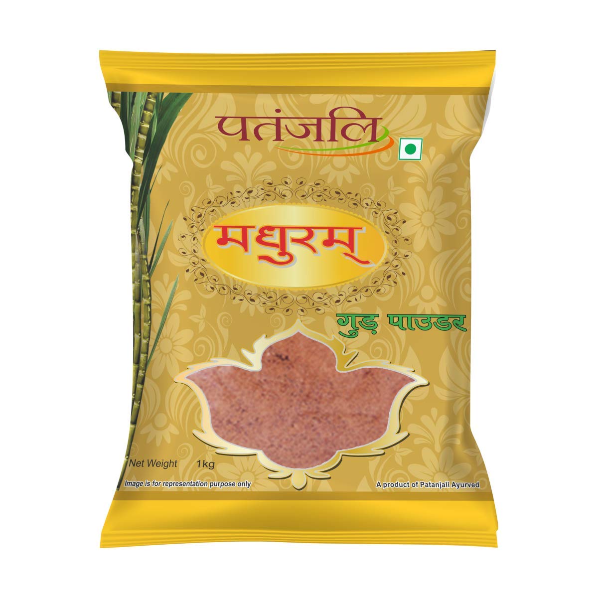 Organic Patanjali Madhuram Jaggery Powder 1kg - Natural Sweetener for Tea, Baking & Ayurvedic Recipes | Unrefined Cane Sugar Alternative | Vegan & Gluten-Free