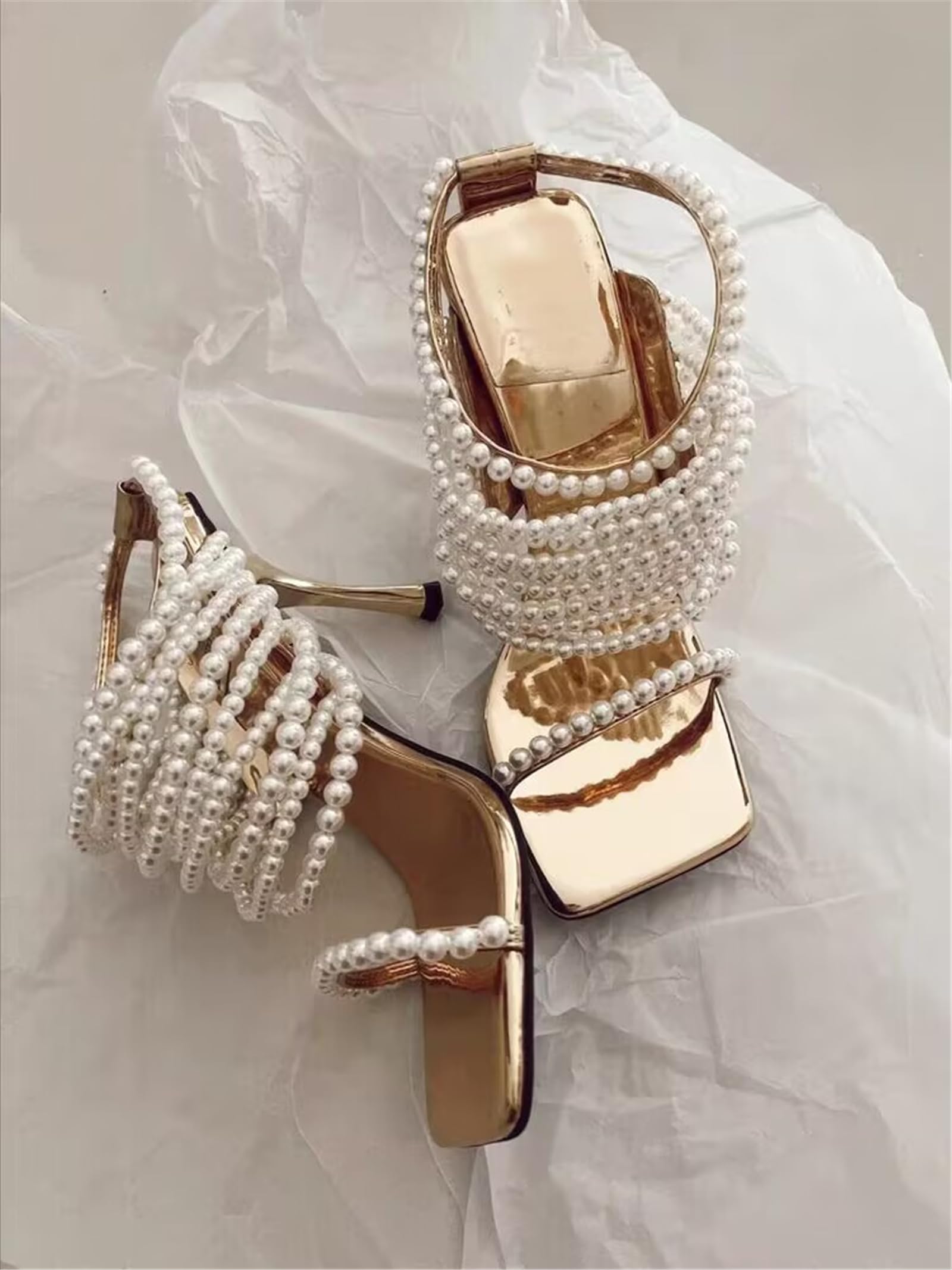Women's Summer Cross Strap Sandals - Sexy High Heel Comfortable Soft Sole Ladies Shoes (Beige, Size 5) | Perfect for Beach, Date Night & Summer Weddings