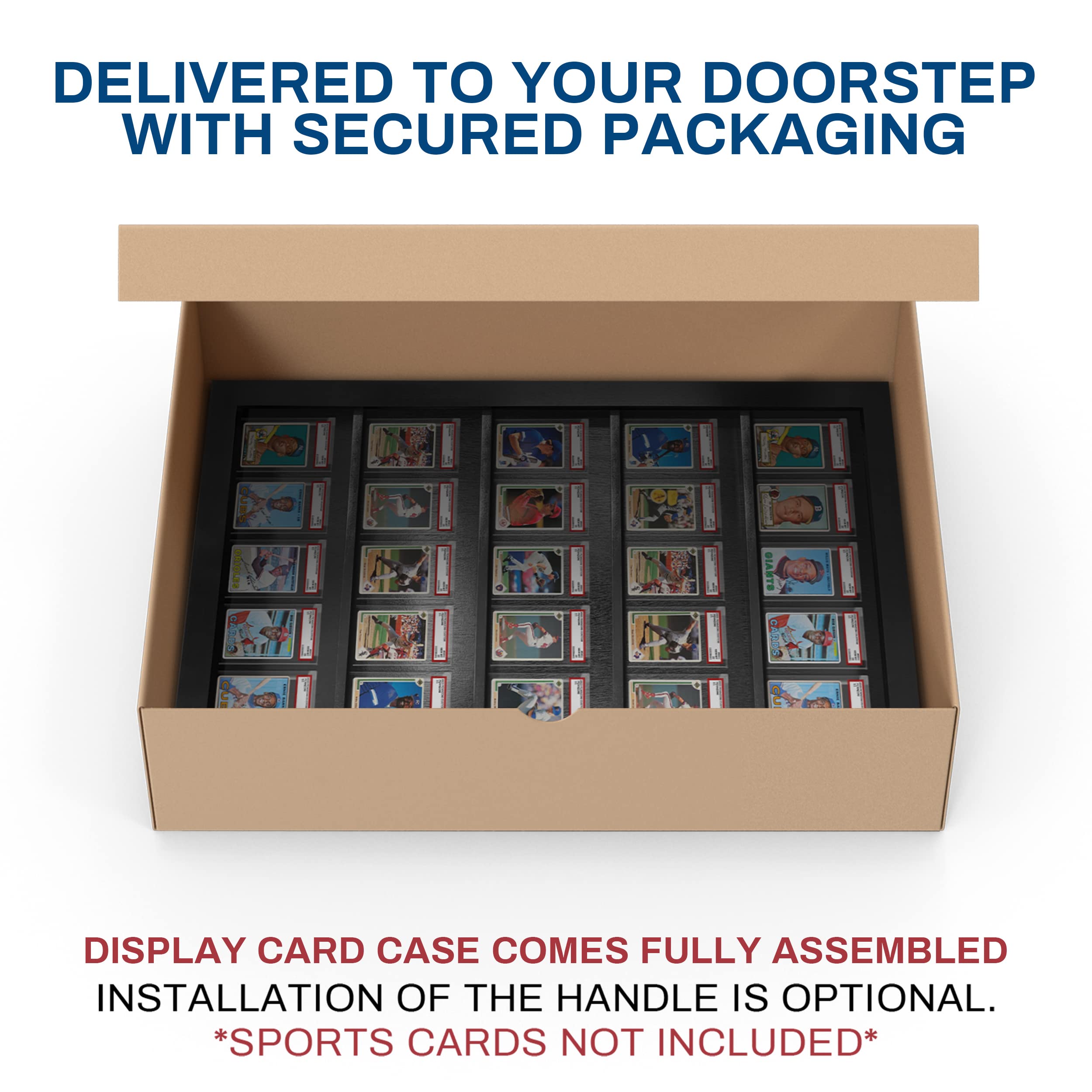 35 Graded Baseball Card Display Case - Lockable Sports Card Frame with UV Protection for PSA Graded Cards - Perfect for Pokemon, Football & Basketball Card Collections - Ideal for Home Display, Office Decor & Collector Showcases