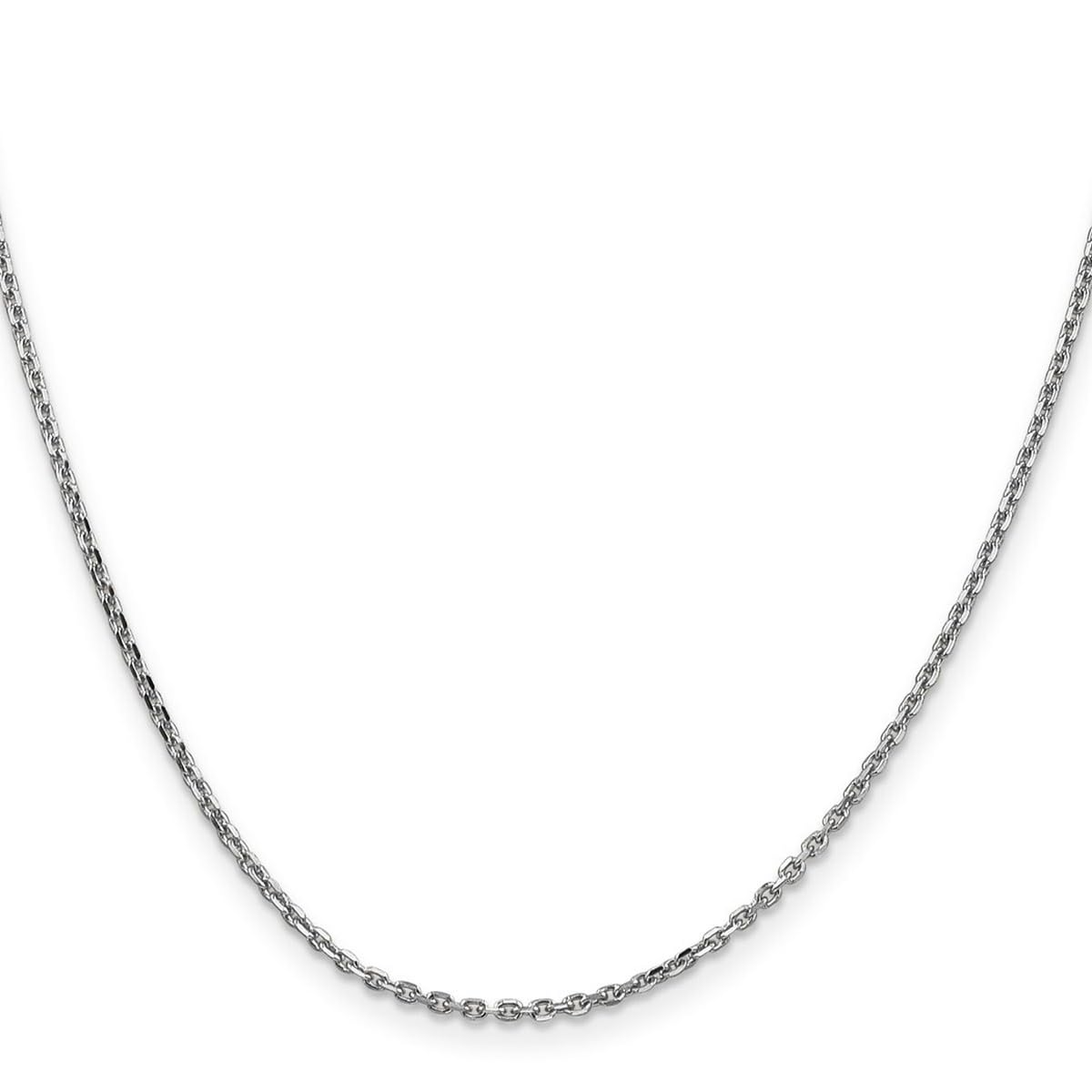 14K Solid Gold D-Cut Cable Chain Necklace for Women & Men - White Gold, 16-30 Inch Lengths | Elegant Layering & Everyday Wear Jewelry