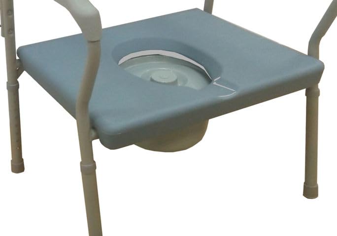 NRS Healthcare Extra Wide Height Adjustable Commode Toilet - Large Grey Portable Commode for Elderly & Disabled - Home & Hospital Use