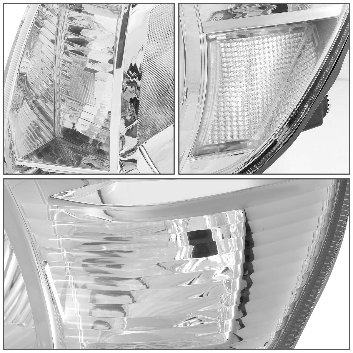 Auto Dynasty Chrome Housing Clear Corner Headlight Lamps with Tool Kit - Compatible with Toyota Tacoma 2005-2011 Models | Upgrade Your Truck's Lighting for Night Driving & Off-Road Adventures