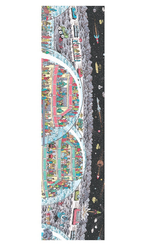 Fruity Where's Wally In The Future Skateboard Grip Tape - Durable Non-Slip Deck Grip for Skateboards & Longboards - Perfect for Street Skating, Tricks, and Custom Board Designs